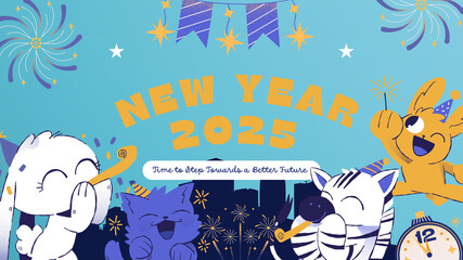 Chinese New Year 2026 celebration illustration with joyful characters and festive elements, symbolizing hope, growth, and success. Ideal for corporate greetings and digital marketing © Gao