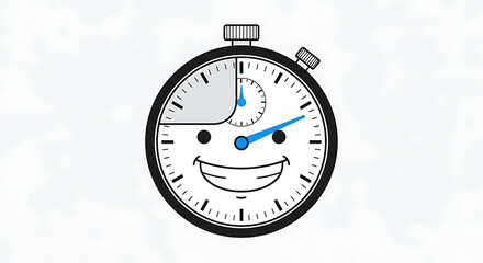 Smiling Stopwatch Cartoon Character Illustration.