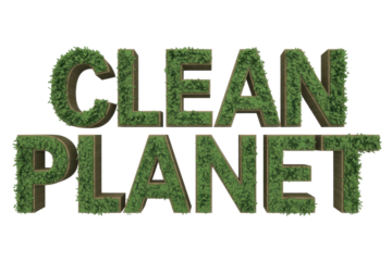 Clean Planet Text Covered in Green Leaves