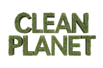 Clean Planet Text in Moss
