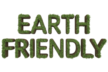 Earth Friendly Text Made of Leaves