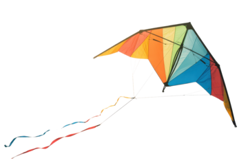 Rainbow colored stunt kite flying