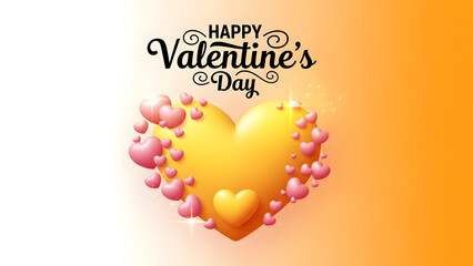 Valentine's day heart with decorative bubbles and greeting