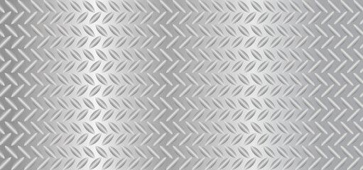 Metal Pattern. Diamond plate metal background. Brushed metallic texture. White silver industrial wall diamond steel pattern background.