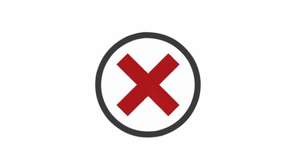 Obraz premium Red X Mark Symbol Inside Circle.