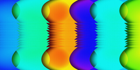 Abstract colorful Symmetric Wave Columns with Grainy Noise Texture Background