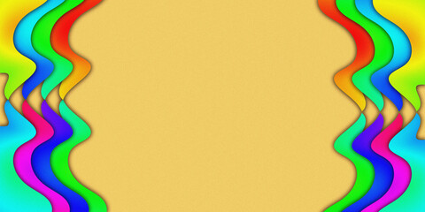 Abstract Colorful Side Waves with Grainy Noise Texture Background