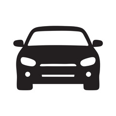 Obraz premium Black silhouette of a car facing forward