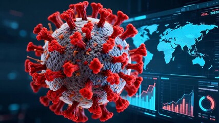 Virus cell and global data visualization - Powered by Adobe