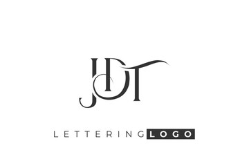 Obraz premium JDT Elegant Monogram Logo Design With Decorative Lettering
