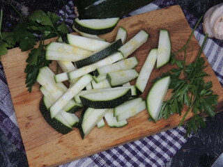 sliced cucumber and onion