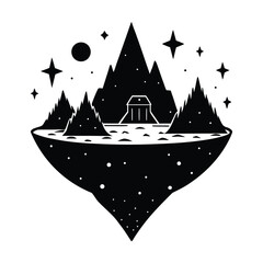 Dreamlike Surreal Floating Landscape