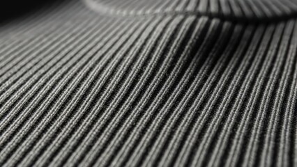 Close-up of gray knitted fabric texture.