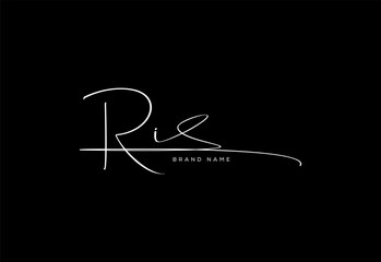 RI letter beauty cursive handwriting logo. vector logo| abstract logo| minimalist logo| brand identity| calligraphy design.