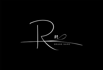 RN letter beauty cursive handwriting logo. vector logo| abstract logo| minimalist logo| brand identity| calligraphy design.
