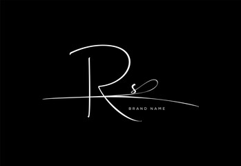 RS letter beauty cursive handwriting logo. vector logo| abstract logo| minimalist logo| brand identity| calligraphy design.