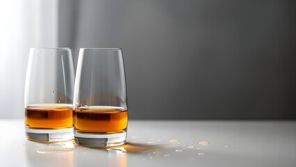 Obraz premium Celebrating robbie burns day with scotch whisky glasses