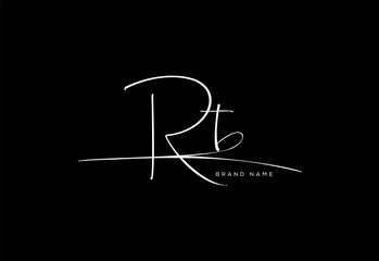 RT letter beauty cursive handwriting logo. vector logo| abstract logo| minimalist logo| brand identity| calligraphy design.