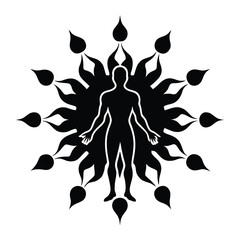 Organic Abstract Shapes with Silhouette Figure