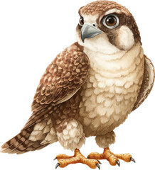 Obraz premium Brown falcon standing on white background isolated on transparent background