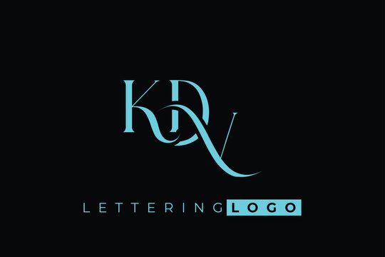 KDV Elegant Monogram Logo Design With Decorative Lettering