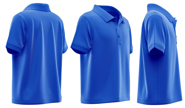 Kids Polo Shirt Short Sleeve with Rib Collar and Rib Cuffs, Plain Blank Children&rsquo;s Apparel Mockup Ready, High-Quality Realistic 3D Render, Actual Pattern Construction, 