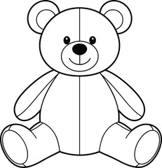 Fototapeta premium Vector illustration of teddy bear icon with sitting pose, smiling face, rounded limbs, cute toy, and childhood character design