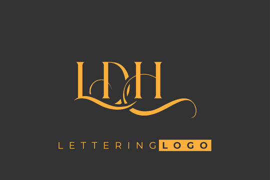 LDH Elegant Monogram Logo Design With Decorative Lettering