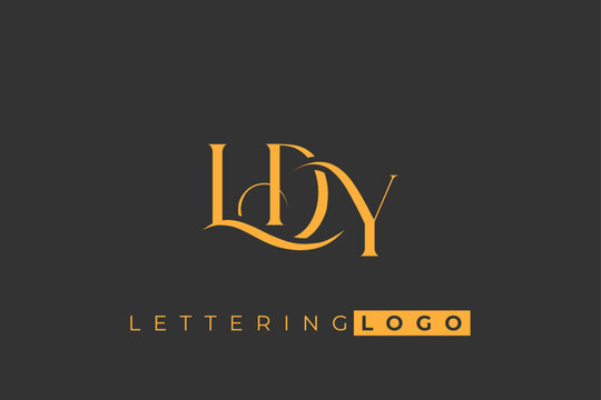 LDY Elegant Monogram Logo Design With Decorative Lettering