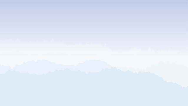 Serene misty mountain landscape with pale blue and lavender gradient layers for a tranquil background design