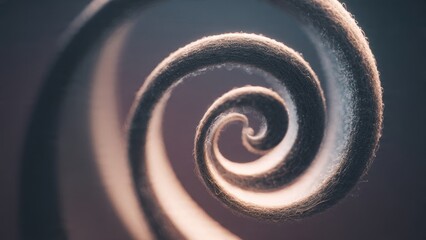 Fern tendril unfurling in spiral formation