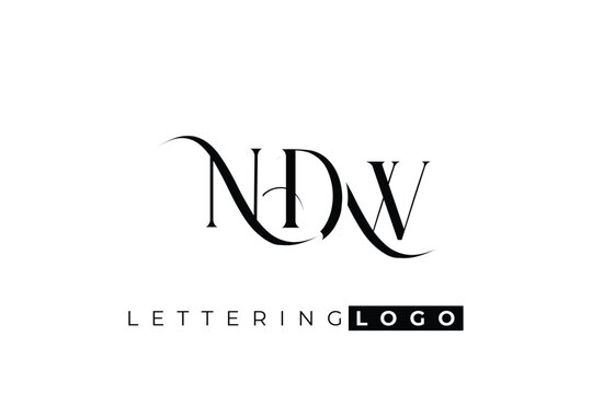 NDW Elegant Monogram Logo Design With Decorative Lettering