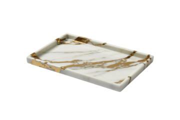 Marble Soap Dish with Gold Accents