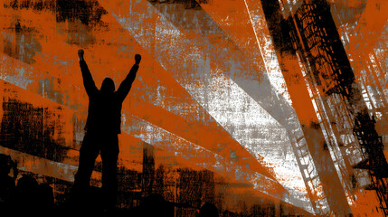 success concept with dynamic composition, digital textures, and confident energy