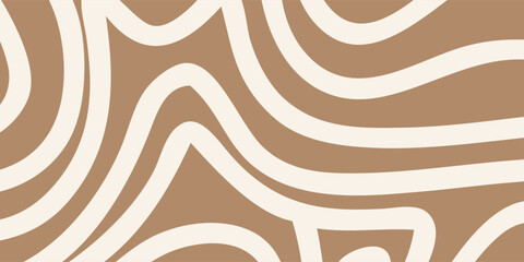 Abstract Organic Wavy Lines Pattern in Earth Tones.