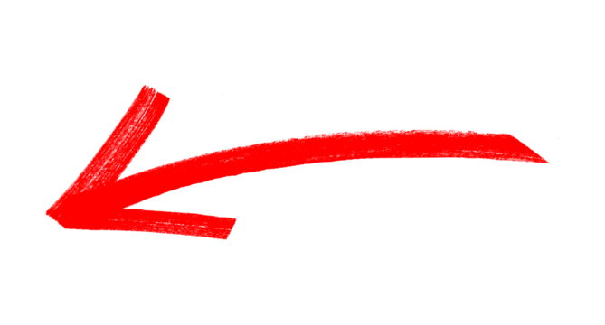 Hand-drawn red arrow icon brush stroke, arrow sign drawn with marker on transparent background - Powered by Adobe