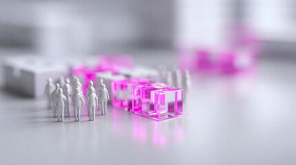 solving illustration with abstract puzzle elements, bright solutions, and cooperative business team