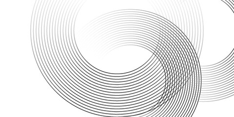 Modern white background with black circle rings. Digital future technology concept art simple. vector eps10 illustration