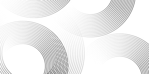 Modern white background with black circle rings. Digital future technology concept art simple. vector eps10 illustration