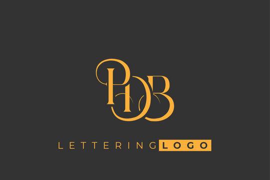 PDB Elegant Monogram Logo Design With Decorative Lettering