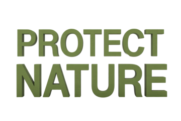 Protect Nature Green 3D Text