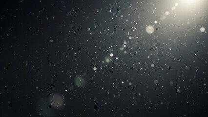 Fototapeta premium A dark scene with scattered light effects and particles viewed from a close-up perspective