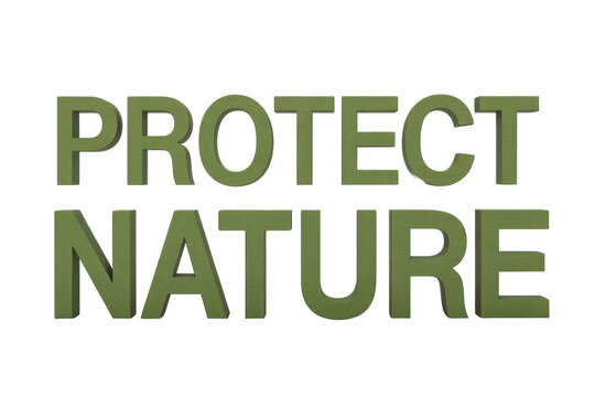 Protect Nature Green 3D Text - Powered by Adobe