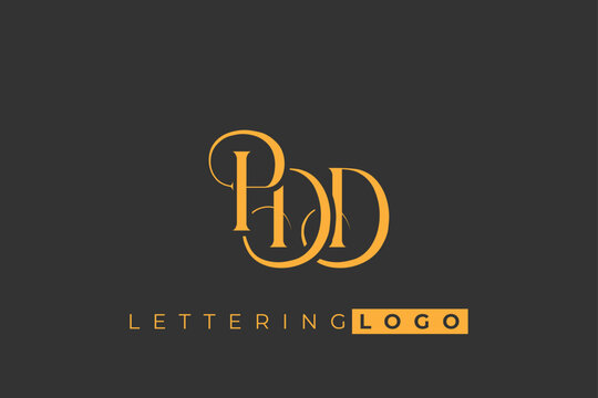 PDD Elegant Monogram Logo Design With Decorative Lettering