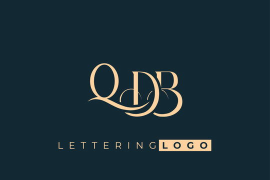 QDB Elegant Monogram Logo Design With Decorative Lettering