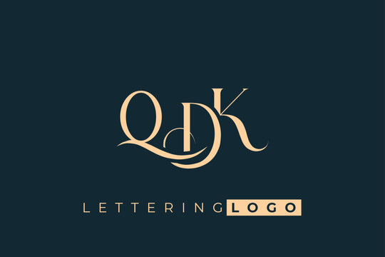 QDK Elegant Monogram Logo Design With Decorative Lettering