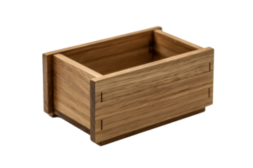 Wooden box with finger joints construction