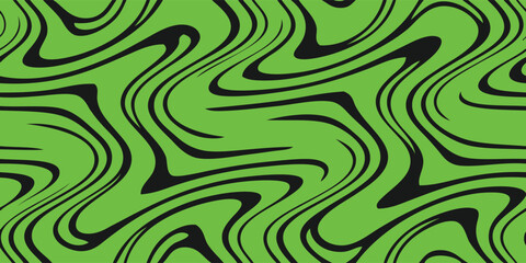Abstract Swirling Green and Black Pattern.