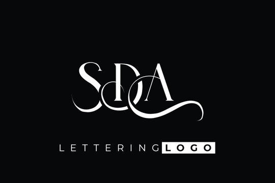 SDA Elegant Monogram Logo Design With Decorative Lettering