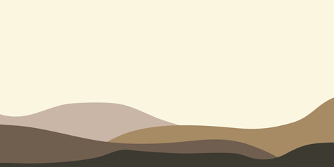 Minimalist Abstract Landscape with Earth Tones and Gentle Hills.